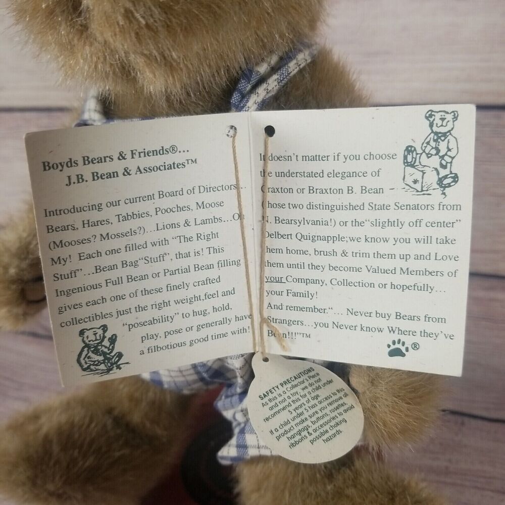 Boyd's Bears Brooke B Bearsley Plush Stuffed Fabric 10" Bear With Tags #917400 - Picture 5 of 16